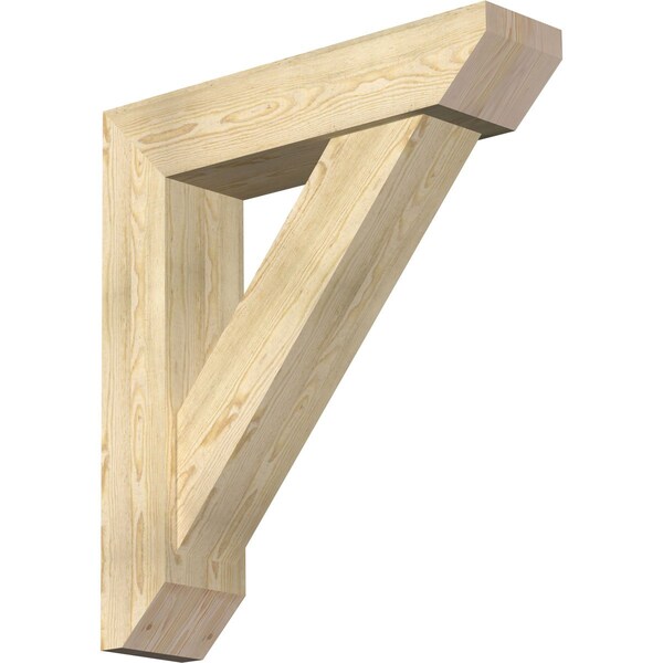 Ekena Millwork Traditional Slat Rough Sawn Bracket w/ Offset Brace, Douglas Fir, 8"W x 34"D x 38"H BKT0806X34X38TRA06RDF - main